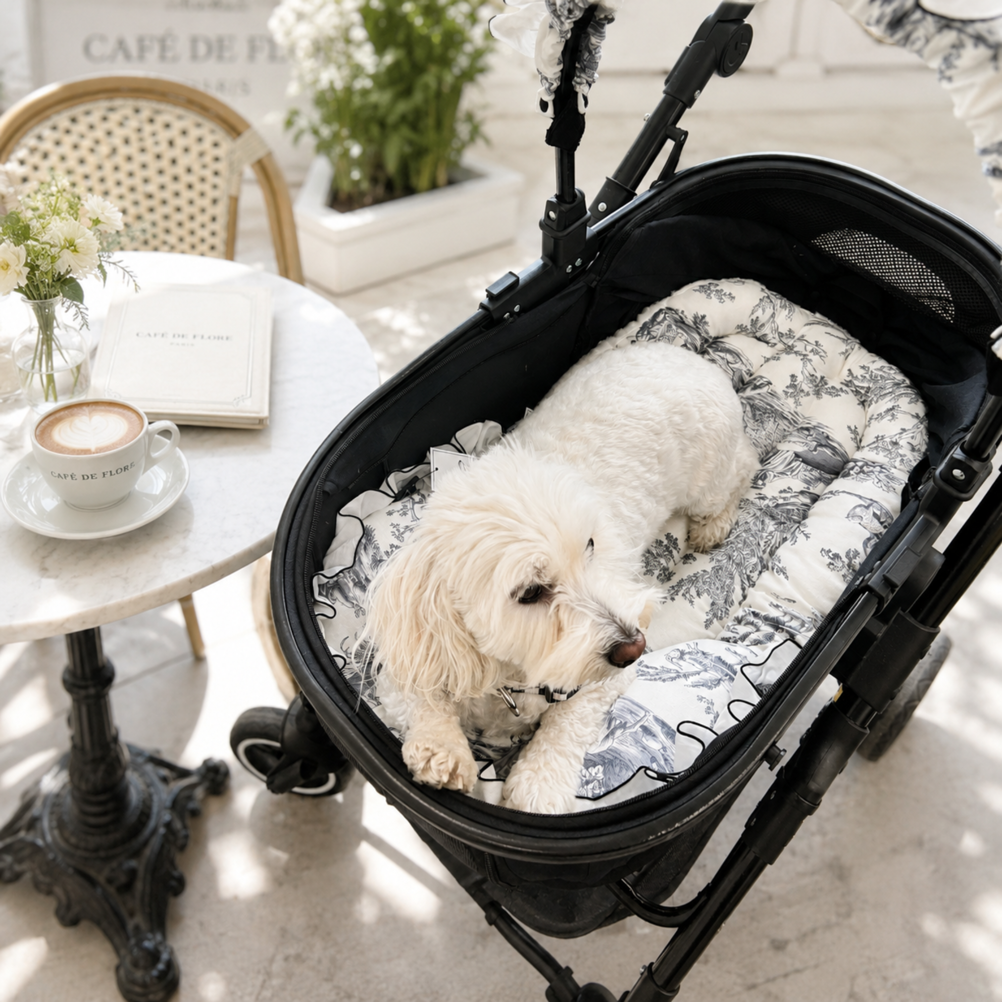 NEW｜即納【auntmimi】Liner Cushion｜ Toile de Jouy Gray