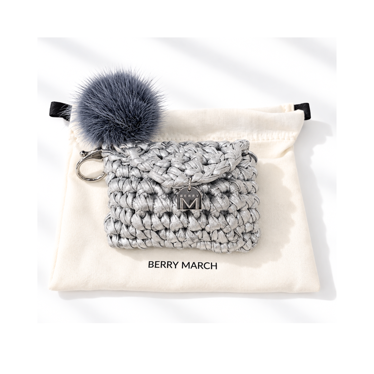 NEW｜即納【BERRY MARCH】Crochet Poop Bag｜Silver Star