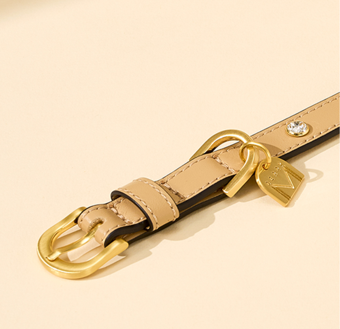 即納【🇰🇷BERRY MARCH】Stella Collar- Champagne Beige