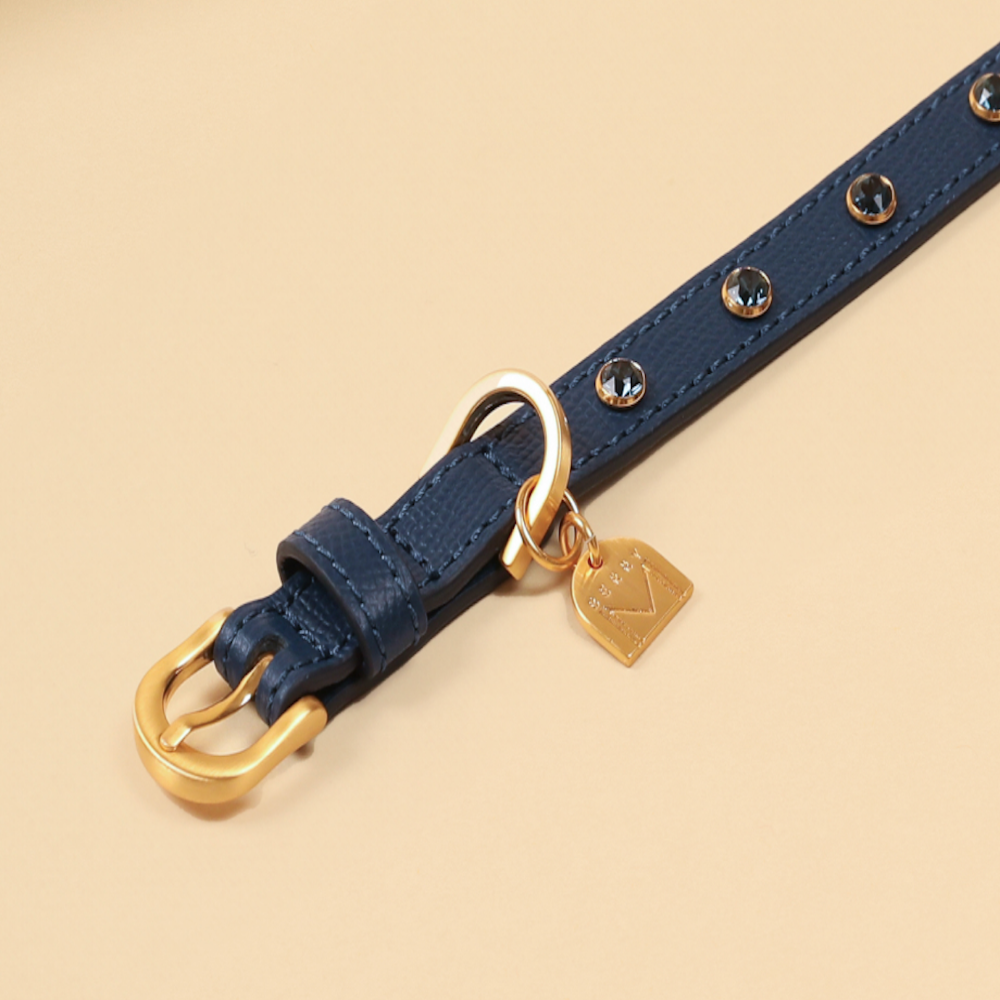 即納【🇰🇷 BERRY MARCH】  Stella Collar-Midnight Blue