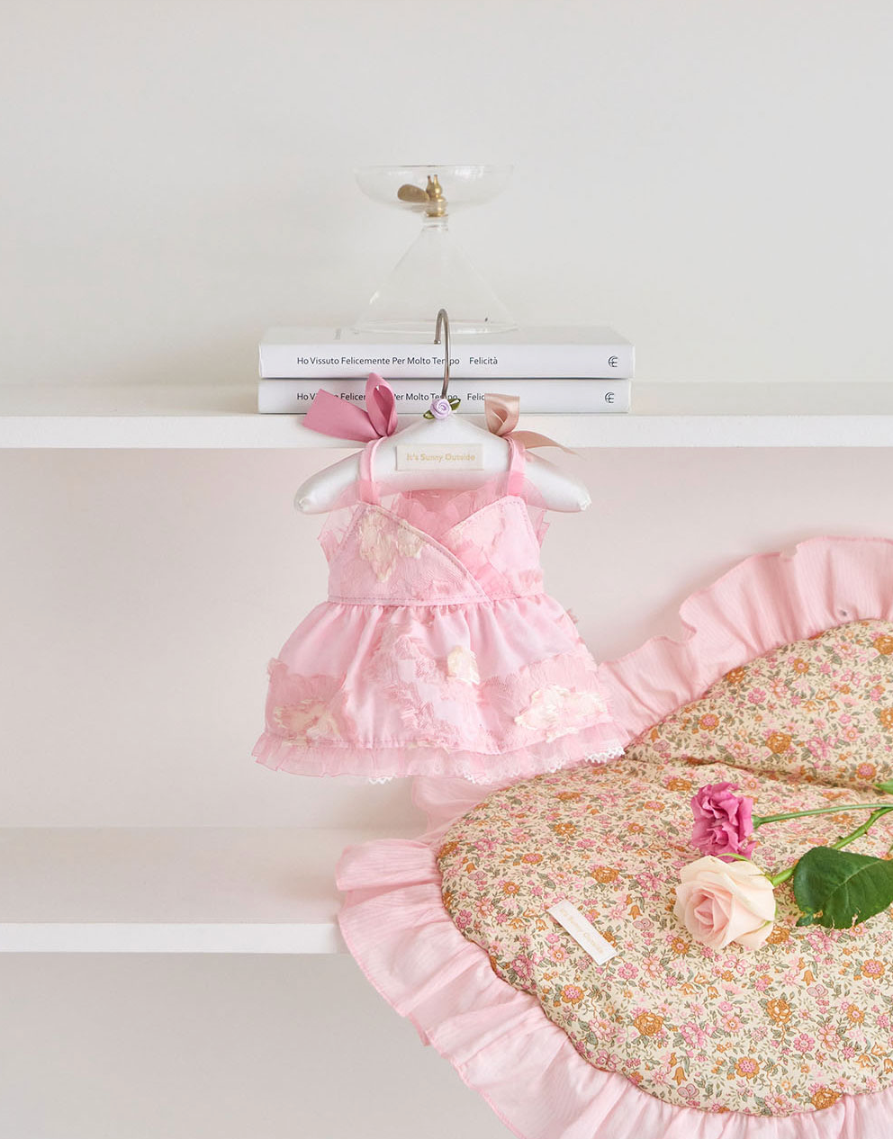 即納【it's Sunny outside】Blossom Jacquard Bustier｜ Pink