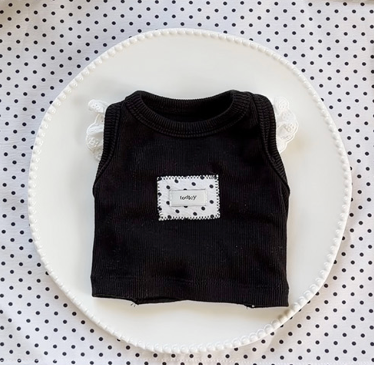 NEW｜即納【todley】Dot Lace Top