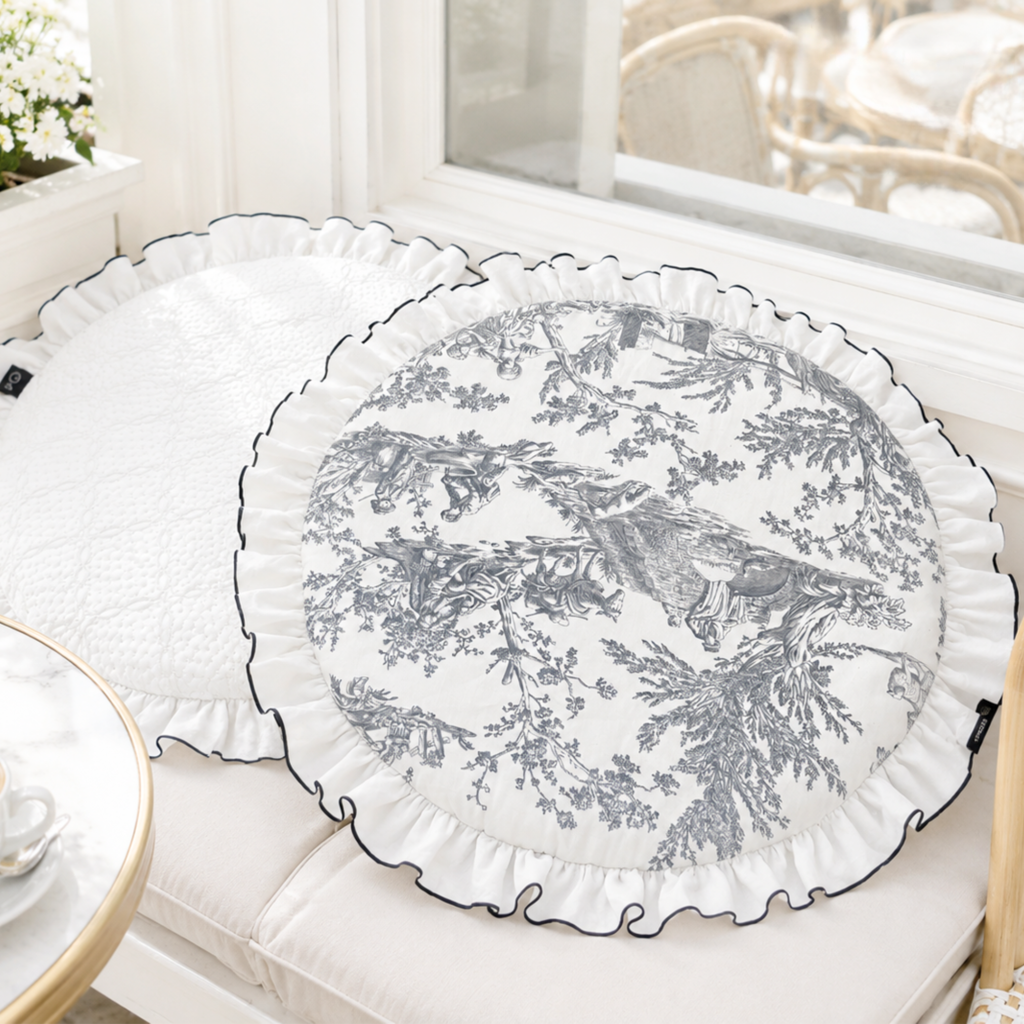 NEW｜即納【auntmimi】DURARON®  Reversible Mat｜ Toile de Jouy Gray