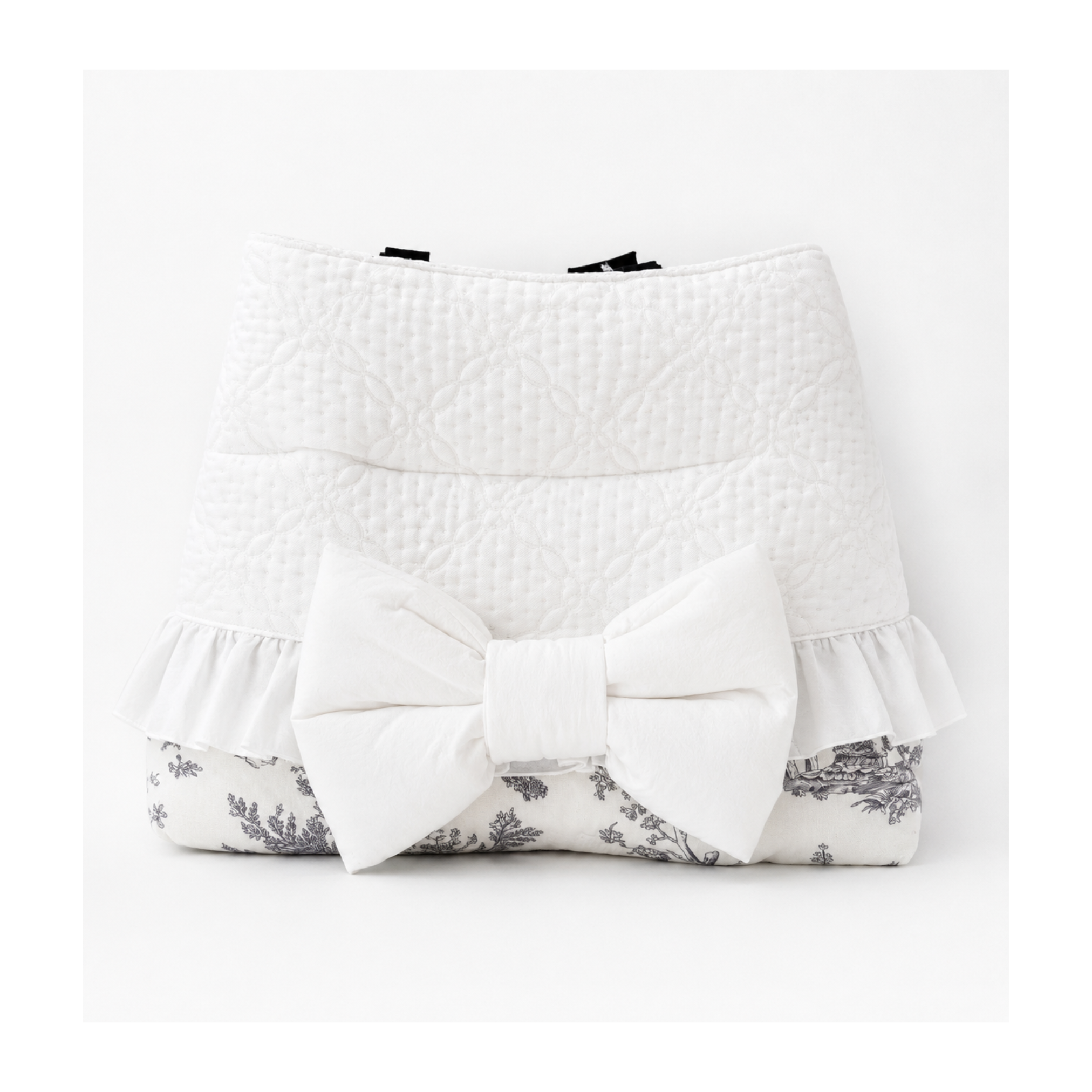 NEW｜即納【auntmimi】DURARON®  Guard Cushion ｜Ribbon Toile de Jouy Gray
