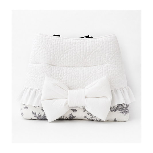 NEW｜即納【auntmimi】DURARON®  Guard Cushion ｜Ribbon Toile de Jouy Gray