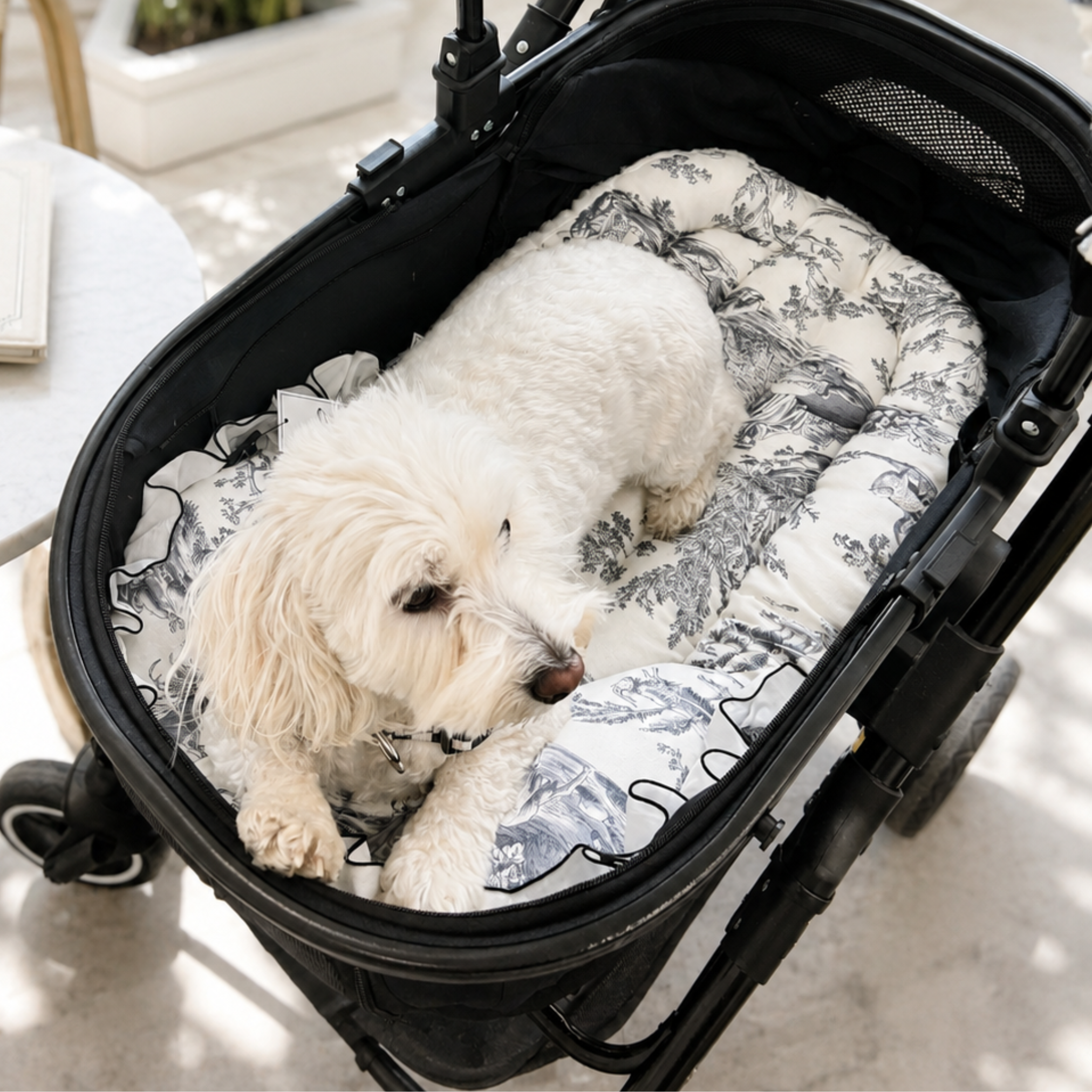 NEW｜即納【auntmimi】Liner Cushion｜ Toile de Jouy Gray