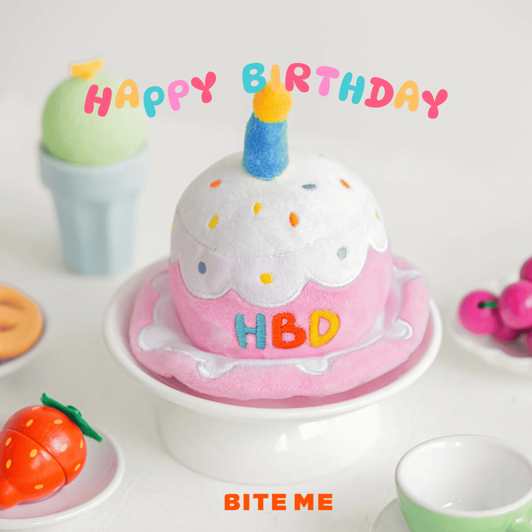 🇰🇷即納【BITE ME】バースデーケーキハットおもちゃ