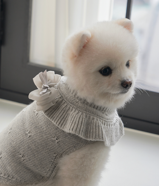 ★NEW★即納【正規販売店】Bailey Aleeyフリルニット_グレー　※ブローチ付き