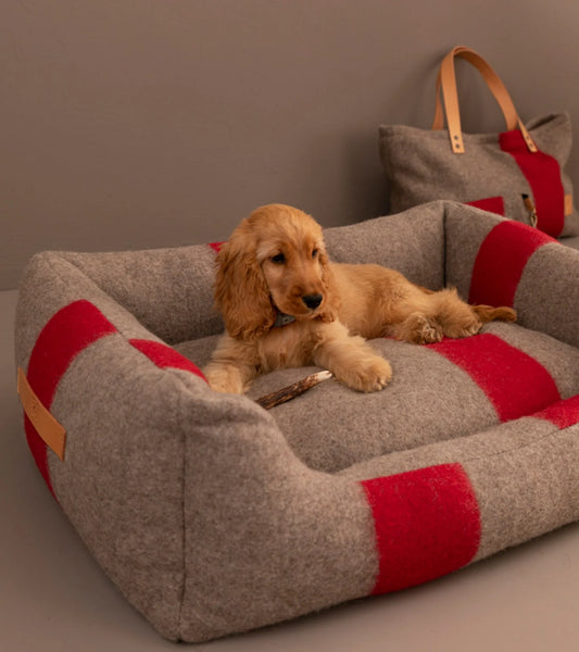 🇮🇹予約商品🇮🇹　正規取扱店【2.8】HENRI RECYCLED WOOL DOG BED _Natural Red