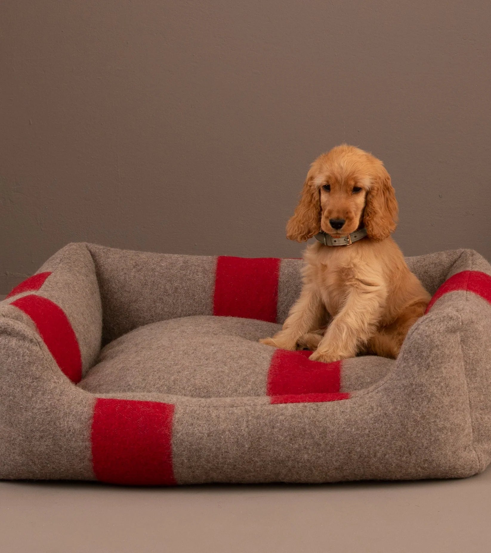 🇮🇹予約商品🇮🇹　正規取扱店【2.8】HENRI RECYCLED WOOL DOG BED _Natural Red